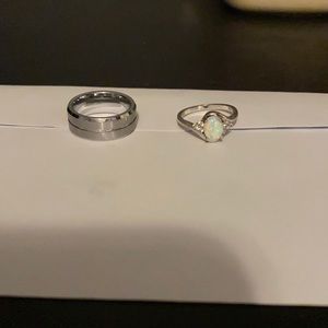 Both Size 7 Opal ring and Stirling Silver ring